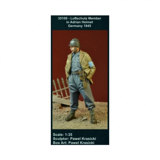 1/35 German Luftschutz Member in Adrian Helmet 1945