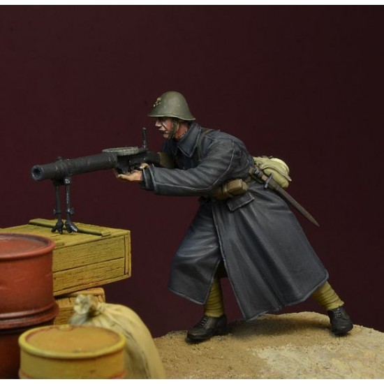 1/35 WWII Dutch Army Black Devils Lewis Gunner 1940