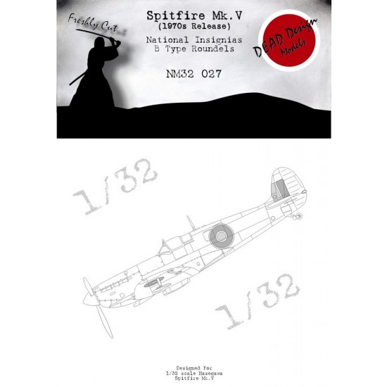 1/32 Supermarine Spitfire Mk.V National Insignias Masking for Hasegawa kits