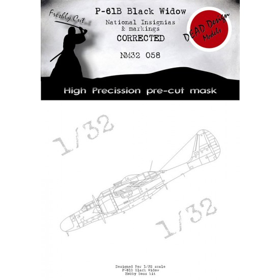 1/32 Northrop P-61 Black Widow National Insignias Masking for HobbyBoss kits