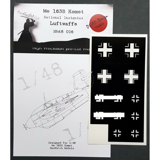 1/48 Me 163B Komet National Insignias - Luftwaffe Canopy Masking for GasPatch kits