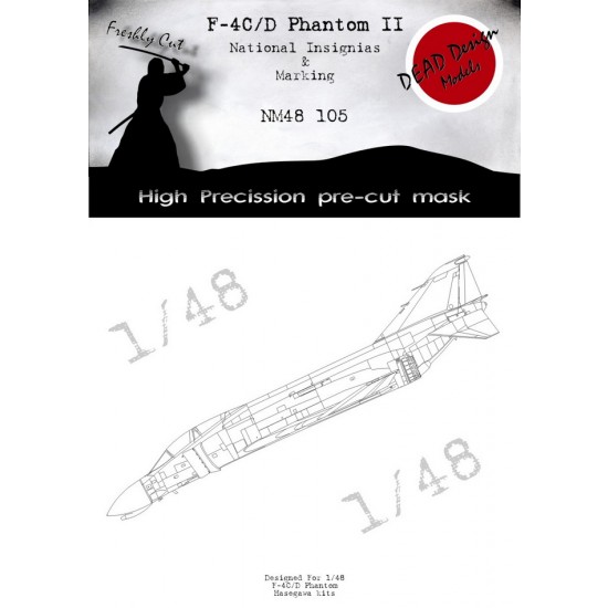 1/48 McDonnell Douglas F-4C/D Phantom II National Insignias Masking for Hasegawa kits