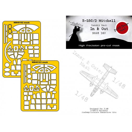 1/48 B-25C/D Mitchell In & Out Mask for Accurate Miniatures/Academy kits