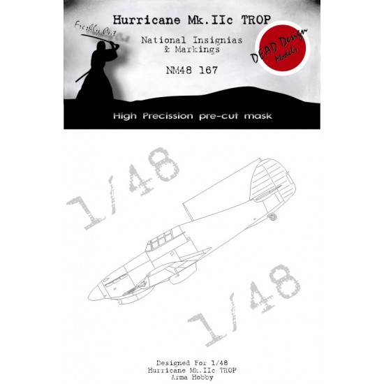 1/48 Hawker Hurricane Mk.II c TROP National Insignias Masking for Arma Hobby kits