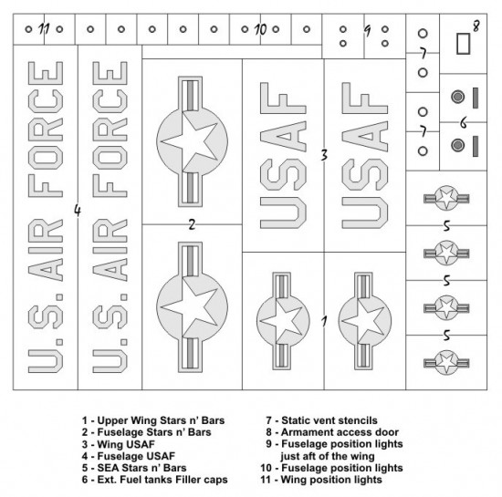 1/48 F-102 National Insignias Masking for Revell kits