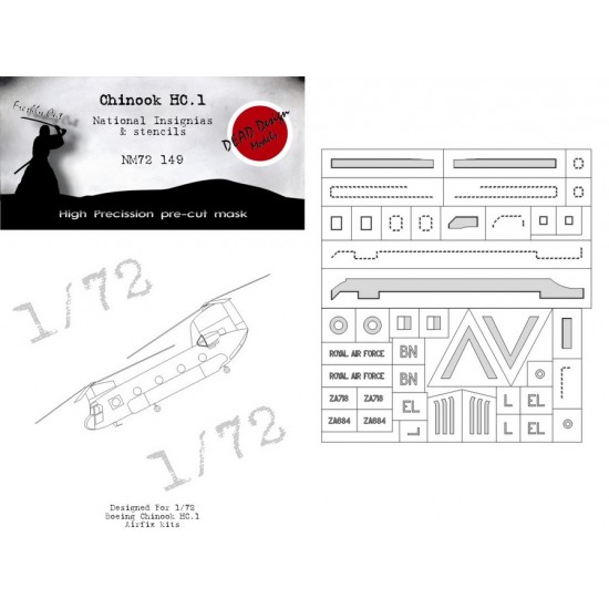 1/72 Boeing Chinook HC.1 National Insignias Masking for Airfix kits