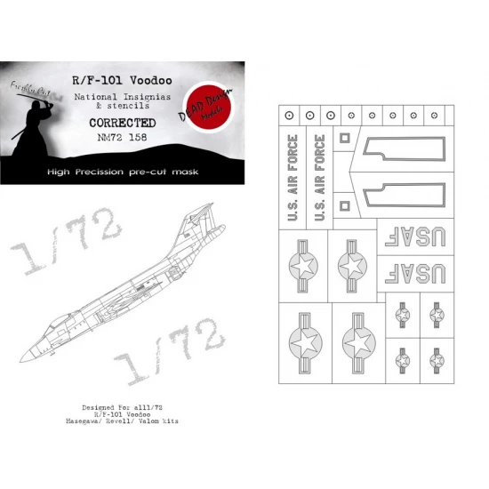1/72 R/F-101 Voodoo National Insignias Masking for Hasegawa/Valom kits