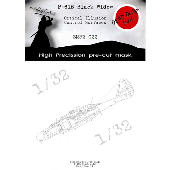 1/32 Northrop P-61B Black Widow Control Surfaces Masking for HobbyBoss ...
