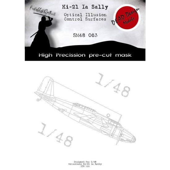 1/48 Ki-21 Ia Sally Heavy Bomber Control Surfaces Masks for ICM kits