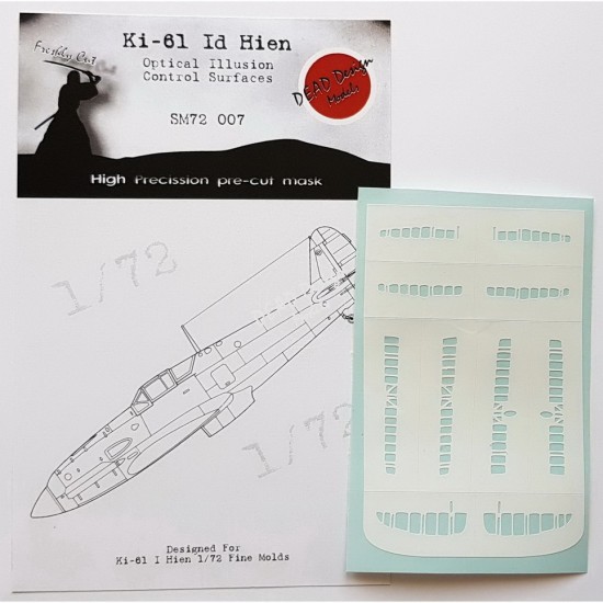 1/72 Kawasaki Ki-61 I Hien Control Surfaces Masking for Fine Molds