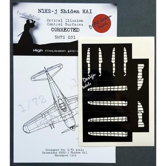 1/72 Kawanishi N1K2-J Shiden KAI Control Surfaces Masking for Hasegawa