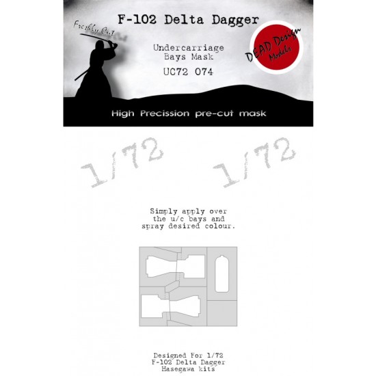 1/72 Convair F-102 Delta Dagger Undercarriage Bays Masking for Hasegawa kits