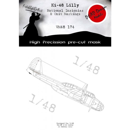 1/48 Ki-48 Lilly National Insignias Masking for ICM kits