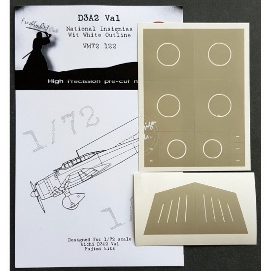 1/72 Aichi D3A2 Val National Insignias Masking w/White Outline for Fujimi kits
