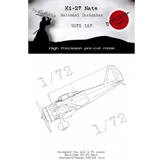 1/72 Nakajima Ki-27 Nate National Insignias Masking for Hasegawa kits