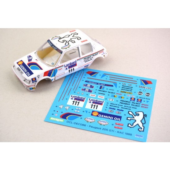 1/24 Peugeot 205 GTI Group A Talbot Sport Dealer Gemini Oil Lombard RAC Rally 1988
