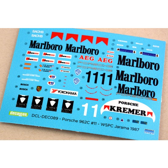 1/24 Porsche 962C Kremer Racing Marlboro 1987 Marking Decal for Tamiya kit