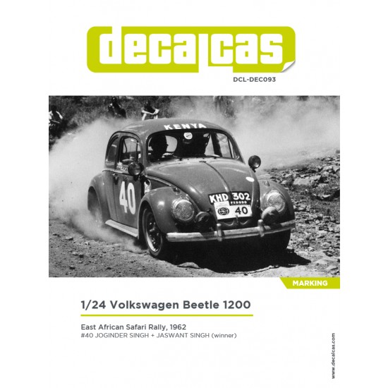 1/24 Volkswagen Beetle 1200 - 1962 Marking Decal for Hasegawa/Tamiya kit