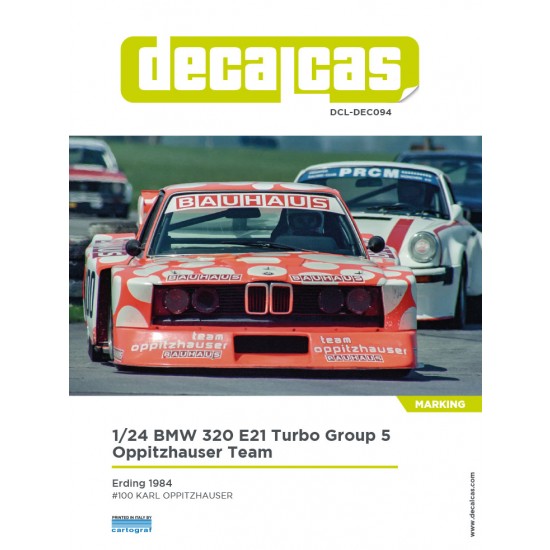 1/24 BMW 320 E21 Turbo Group 5 Team Oppitzhauser Marking Decal for Beemax BX24028