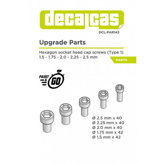 Hexagon Socket Head Cap Screws Type 1 - 1.5 - 2.5 mm (204pcs, resin)