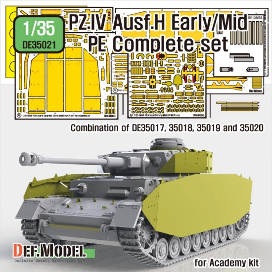 1/35 PZ.IV Ausf.H Early/Mid PE Complete set for Academy kits