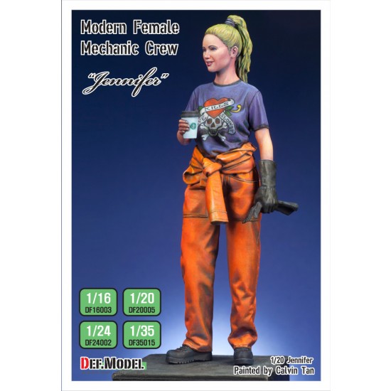 1/24 Modern Female Mechanic Crew "Jennifer" w/Workshop Base