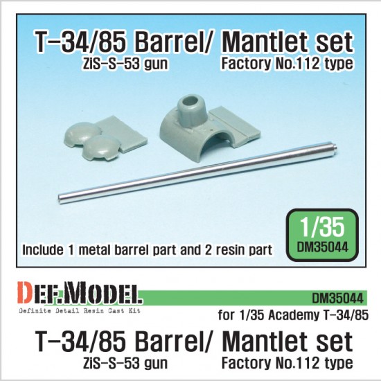 1/35 Soviet T-34/85 Tank ZiS-S-53 85mm Metal Barrel w/Mantlet for Academy kit #13290