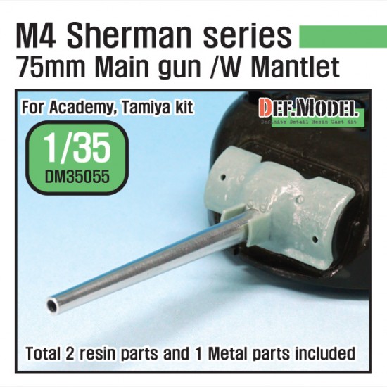 1/35 US M4 Sherman 75mm Metal Barrel w/Late Mantlet Set for Academy/Tamiya kits