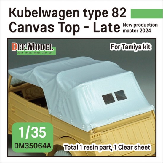 1/35 Kubelwagen Type 82 Canvas Top Late for Tamiya kits
