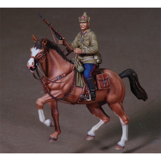 1/35 WWII Russian Mounted Trooper (1 Figure+1 Horse)