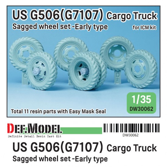 1/35 WWII US G506 (G7107) Cargo Truck Wheel set Early Type for ICM kits