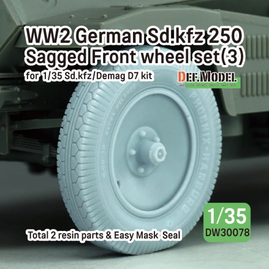1/35 Sd.Kfz 250 Sagged Wheel set #3 for Sd.Kfz 250/Demag D7 kit