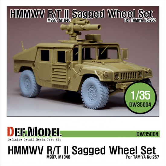 1/35 M997/M1046 HMMWV R/T II Sagged Wheels Set for Tamiya #267 (5 wheels)
