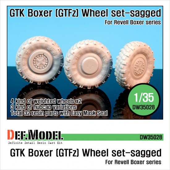 1/35 GTK Boxer (GTFz) Sagged Wheels Set for Revell kit #03093/03241 (8 wheels)
