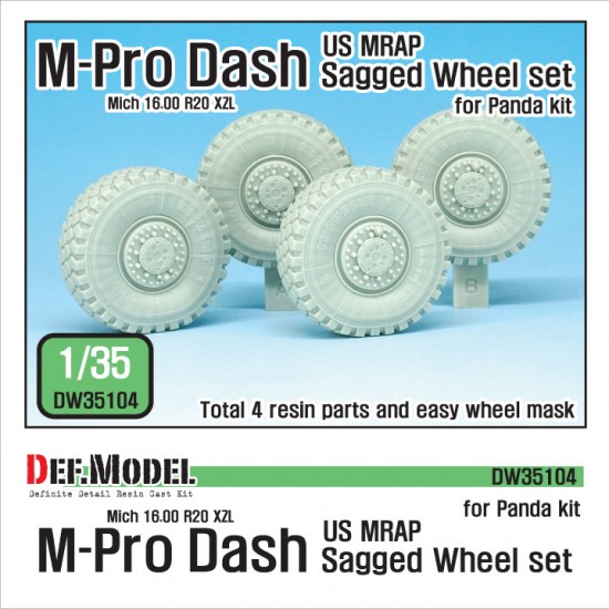 1/35 US MATV M-Pro Dash Sagged Wheel set w/Masks for Panda Hobby kits