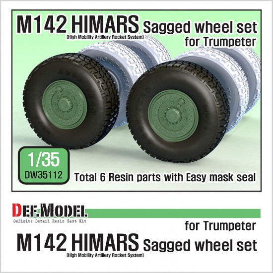 1/35 US M142 HIMARS Sagged Wheels set for Trumpeter kits