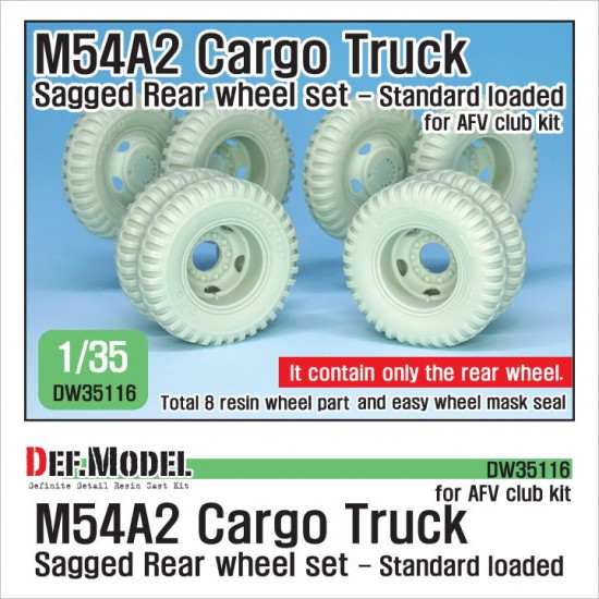 1/35 US M54A2 Cargo Truck Sagged Rear Wheel set (standard loaded) for AFV Club kits
