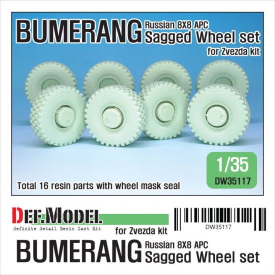 1/35 Russian VPK-7829 Bumerang 8x8 APC Sagged Wheel set for Zvezda kits
