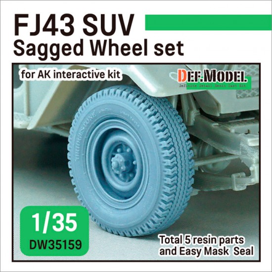 1/35 FJ43 SUV Sagged Wheel set for AK interactive kit