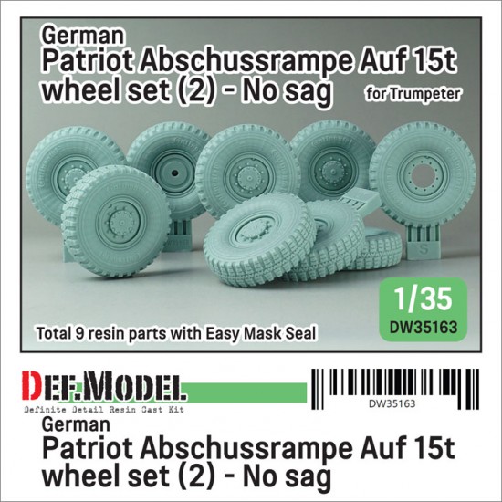1/35 German Patriot Abschussrampe auf 15t mil gl Br A1 Lifted Up Wheel set #2 for Trumpeter kit