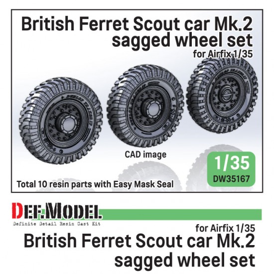 1/35 British Scout car Ferret Mk.2 Sagged Wheel set for Airfix kits