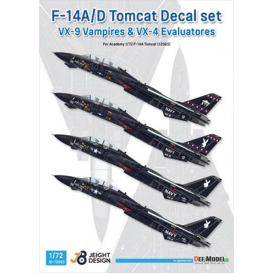 1/72 F-14A/D Tomcat VX-4 & VX-9 Decal set for Academy kit
