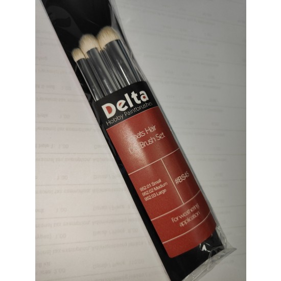 Goats Hair Dry Brush Set: Round Small, Medium, Large