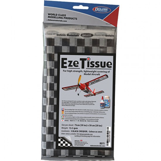 Eze Tissue Black Chequer (3 sheets, each: 75cm x 50cm)
