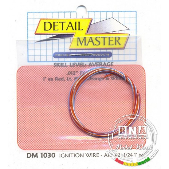 Assorted Ignition Wire (Red/Light Blue/Orange/White) 1 feet each