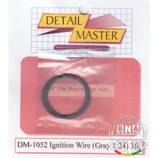 Race Car Ignition Wire - Grey (Diameter: 0.016"/0.41mm, 3 feet)