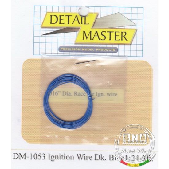 Race Car Ignition Wire - Blue (Diameter: 0.016"/0.41mm, 3 feet)
