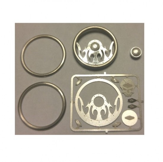 1/24, 1/25 Tribal Skull Billet Steering Wheel kit