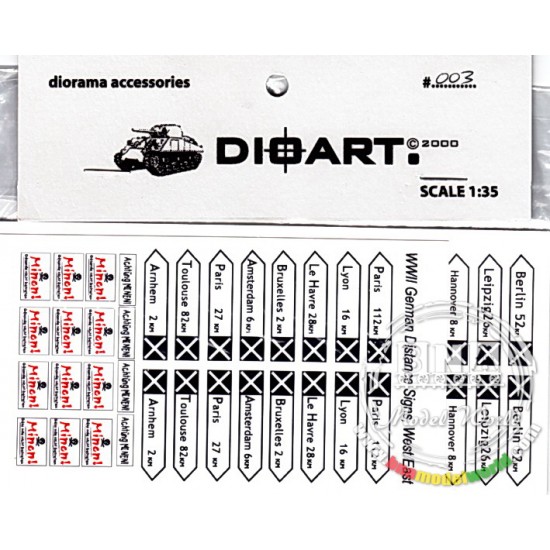 1/35 WWII German Road Signs (Assorted European Destinations)