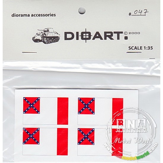 1/35 Civil War - 8 Flags (Confederate) printed double sided on paper